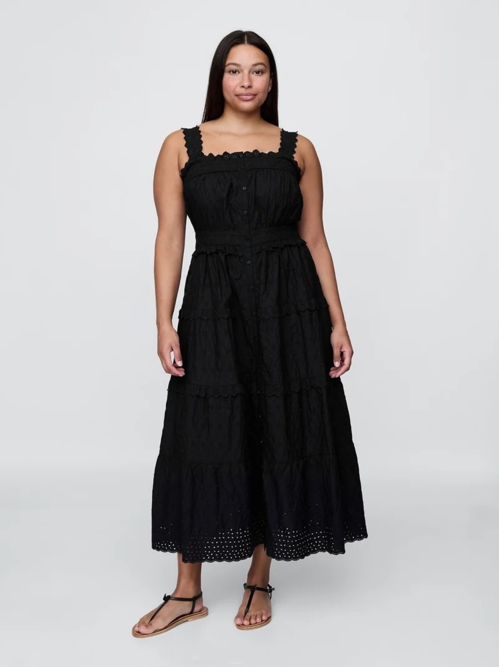 Gap x DOEN Eyelet Midi Dress Size Medium
